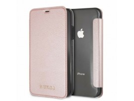 IPhone XR CG MOBILE GUESS IRIDESCENT PU Leather Rose Gold Book Case Flip Cover